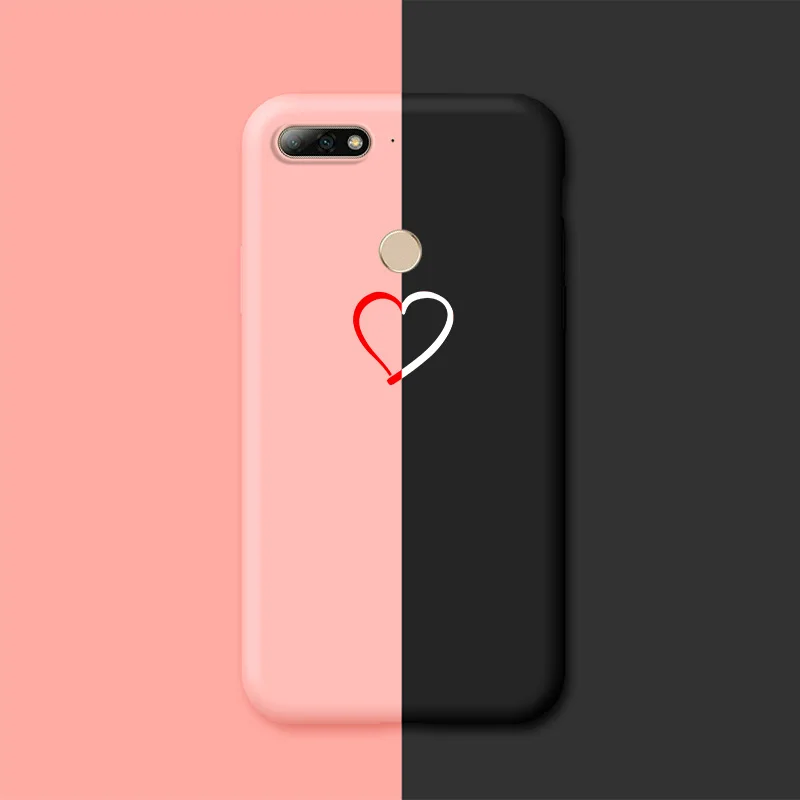 Couple Love Heart soft TPU Case For Huawei Y6 Prime 2018 Silicone Ultra Thin Cover FOR huawei enjoy 8e cases |