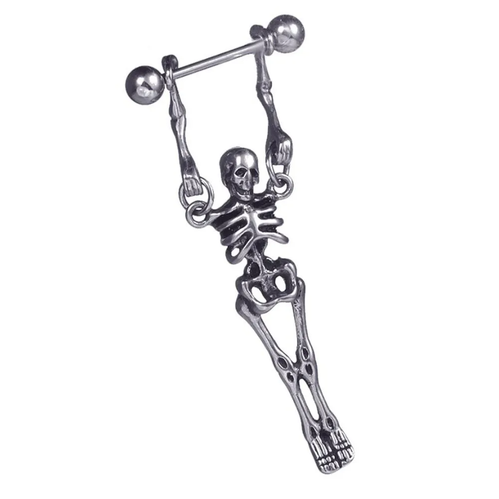 

Retro Popular Human Body Piercing Hypoallergenic Trendy Male Skull Ear Nails Trend Hip Hop Accessories Jewelry Earrings Gifts