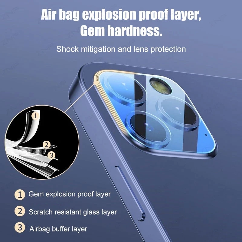 2PCS Lens Protective Tempered Glass For Iphone se2 x XS 6 12 7 8 Plus 11 pro max Screen Protector Protective Glass