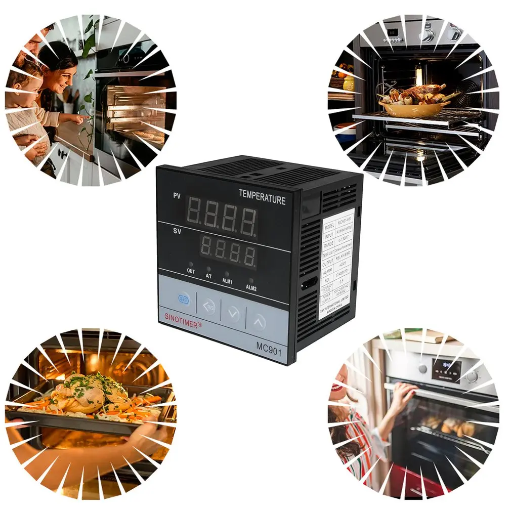 

MC901 Digital Waterproof PID Temperature Controller K Type PT100 Sensor Input Relay SSR Output 85-265V