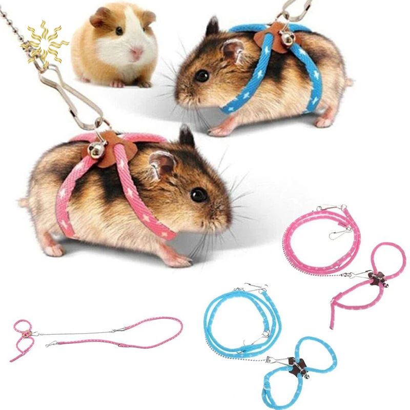 

Hamster Harness Rope Hamster Harness Cute Adjustable Pet Rat Mouse Hamster Harness Rope Ferret Finder Lead Leash With Bell