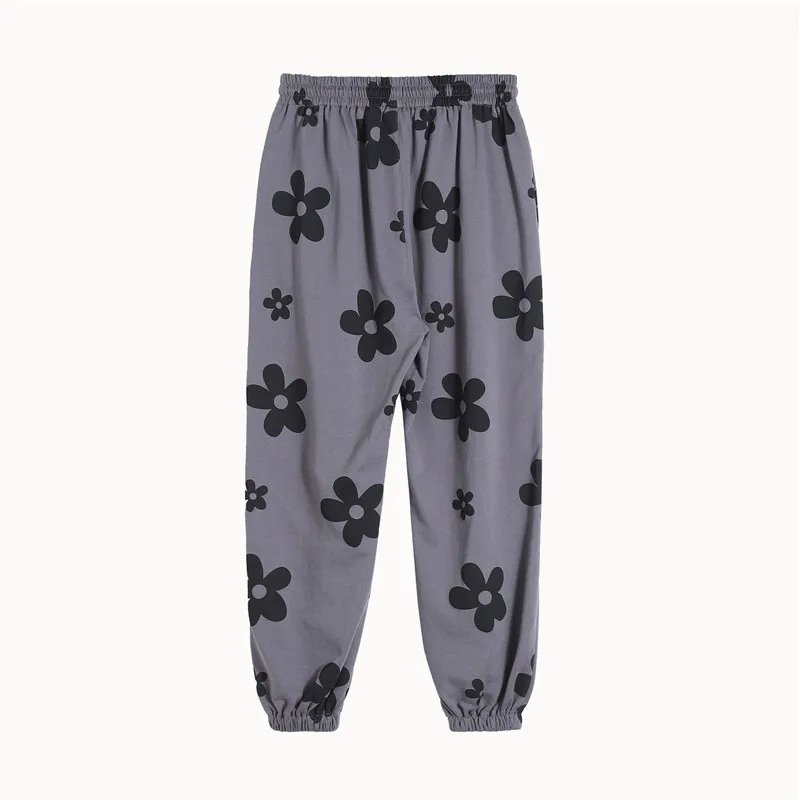 

High Waist Harem Pants Women Loose Harajuku Ladies Trousers Fashion Lace Up Flower print Sweatpants Woman Hip Hop Streetwear