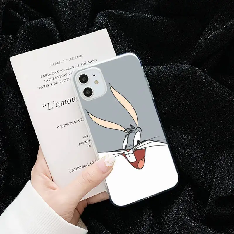 

Bugs Bunny new cute cartoon Phone Case Transparent soft For iphone 5 5s 5c se 6 6s 7 8 11 12 plus mini x xs xr pro max