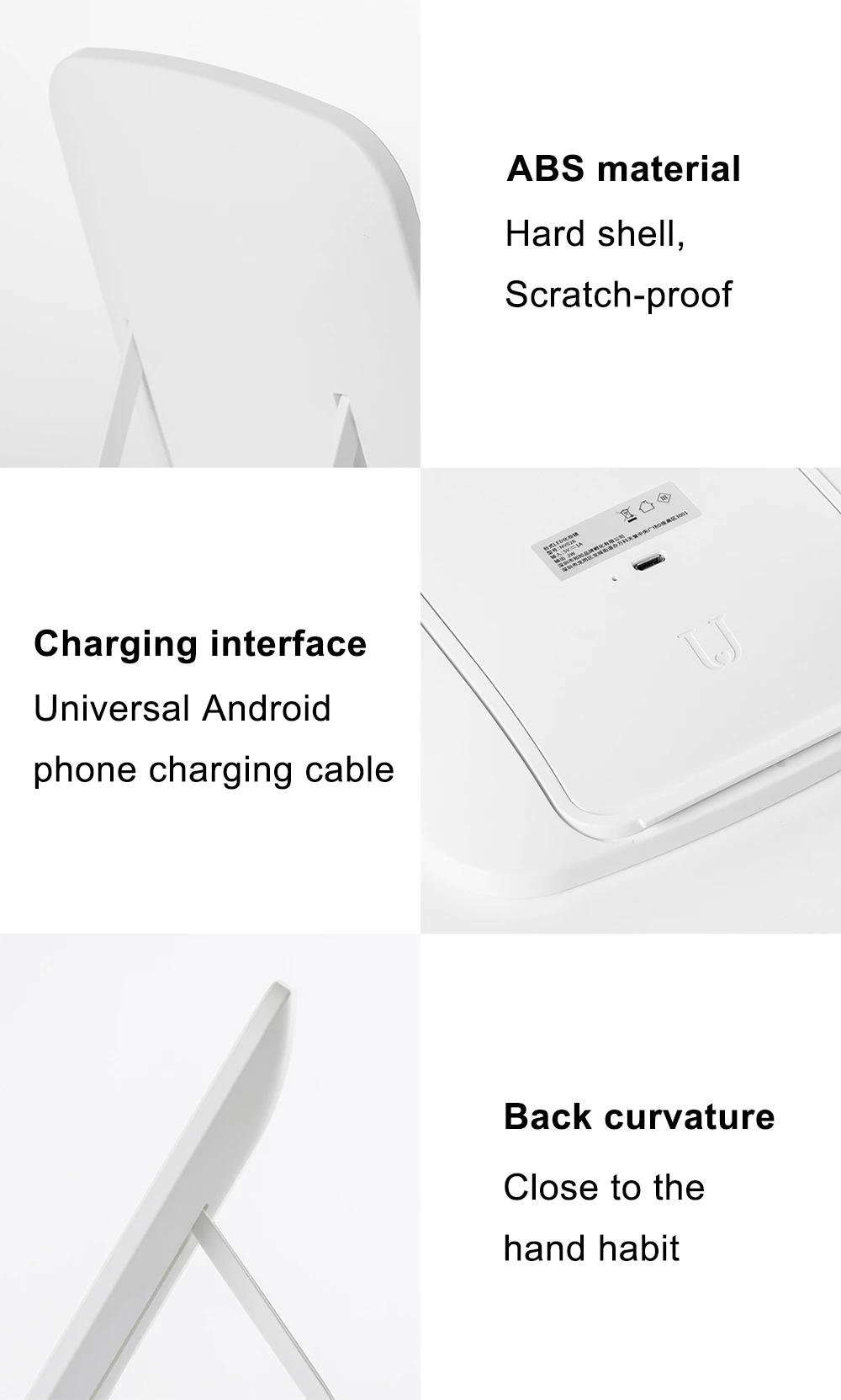 Xiaomi Mijia, интеллектуальное портативное зеркало для макияжа, настольный светодиодный светильник, портативный складной светильник, зеркало для общежития, Настольный