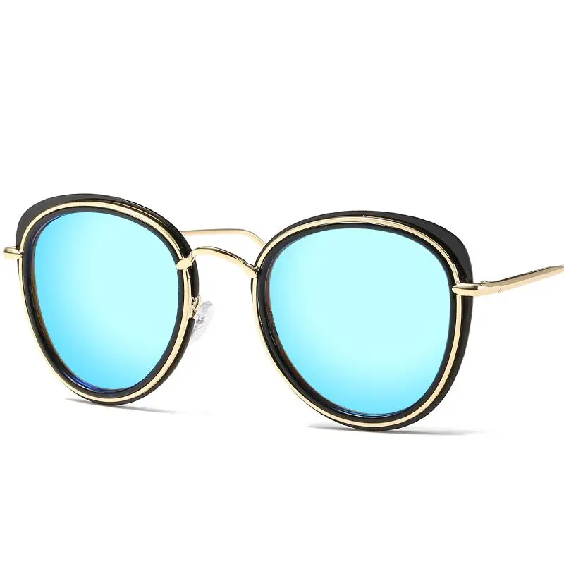 

90188 Retro circular spectacle frames for men and women with flat lens sunglasses