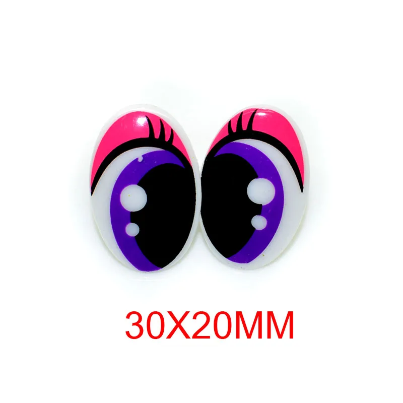 30x20mm pink2 40 шт. новые Мультяшные пластиковые безопасные игрушечные глаза ресницы куклы глаза игрушки Аксессуары для DIY плюшевые куклы Животные Кукольное изготовление - Цвет: 30x20mm pink2