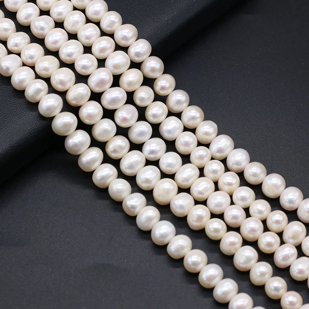 

100% натуральный пресноводный жемчуг, белый круглый бусина, ремесла для изготовления ювелирных изделий «сделай сам», ожерелье, браслет, аксес...