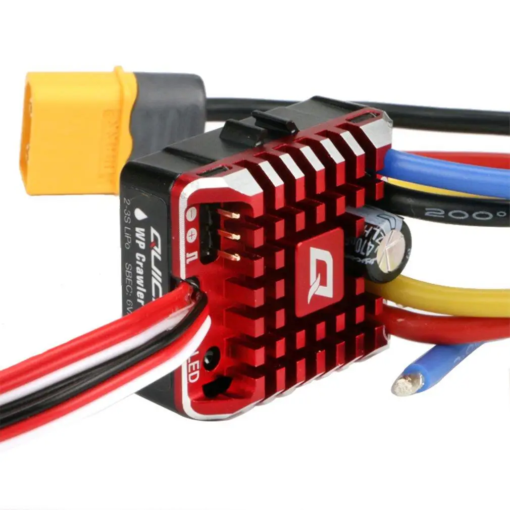 Hobbywing QuicRun 1:10 1/8 WP Crawler Brush Brushed 80A 1080 Electronic Speed Controller Waterproof ESC With Program box LED BEC | Игрушки и