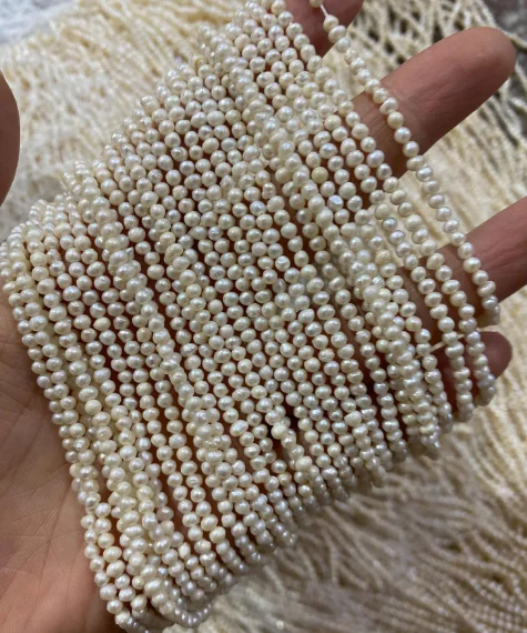

Fine 100% Natural Freshwater Pearl Irregular Rice Shape Beads for Jewelry Making DIY Bracelet Necklace size 2.5-3mm