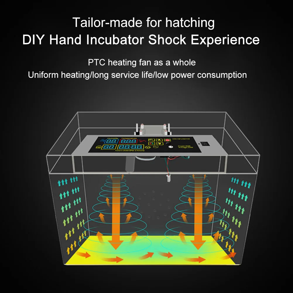 

Multifunctional Mini Poultry Exhaust Fan Temperature Control Hatching Incubator Controller Set Heating Humidity Diaplay