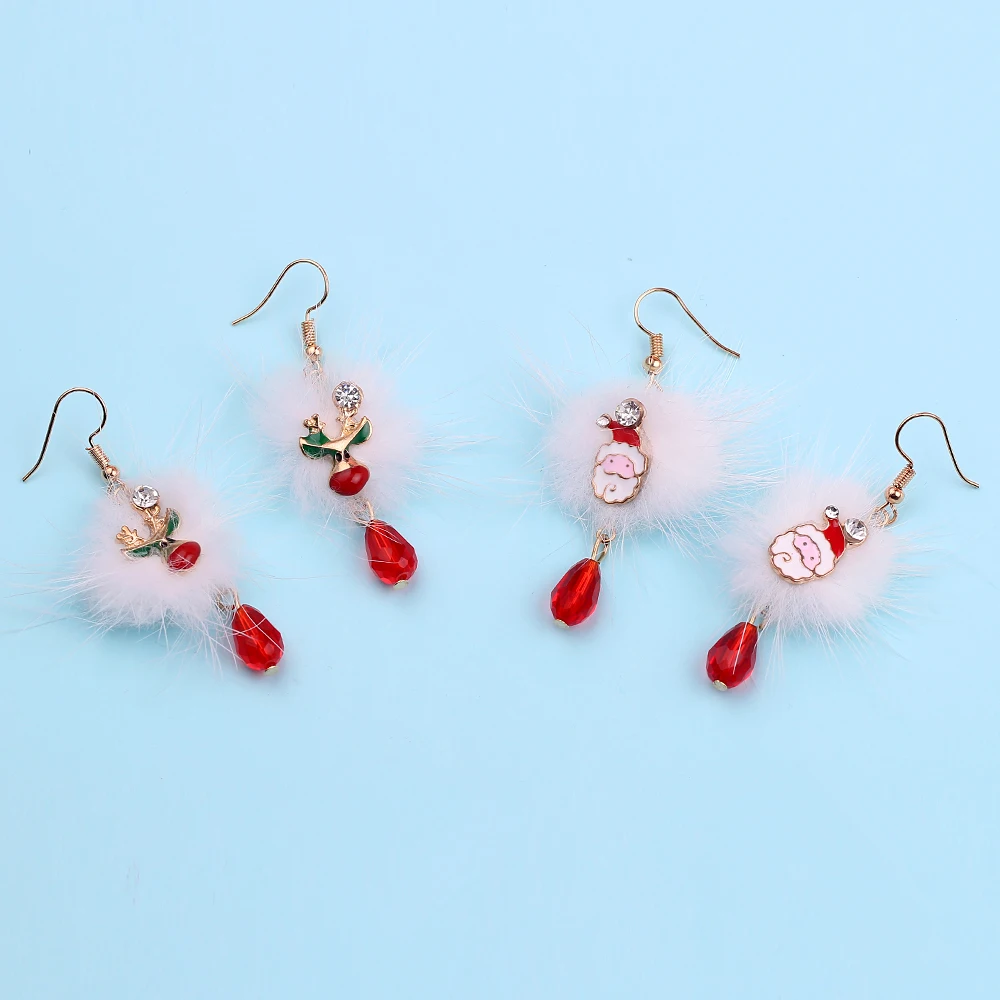 2019 новые рождественские серьги модные с лосями рогами колокольчиками снежинками