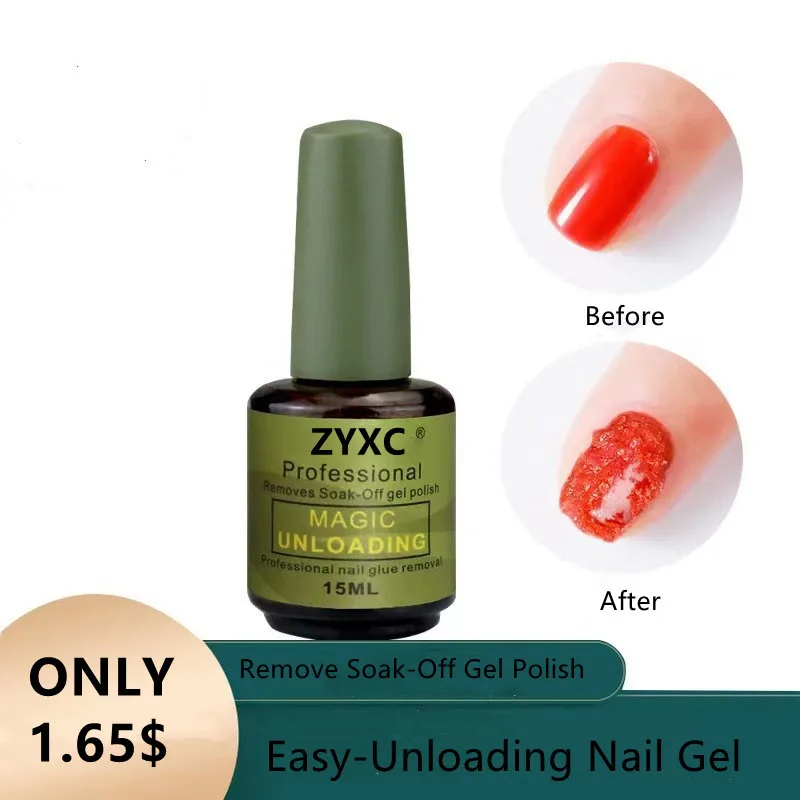 

ZYXC Magic Easy-Unloading Nail Remover Gel Polish 15ml Clean Nails Removes Soak-Off Uv Gel Polish/Base/Top Coat Gel Removal Glue