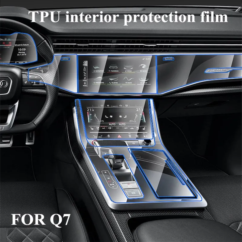 

TPU Car Interior Film Central gear panel Control Dashboard screen Protective Sticker for Audi Q7 2019 2020 Headlight protection
