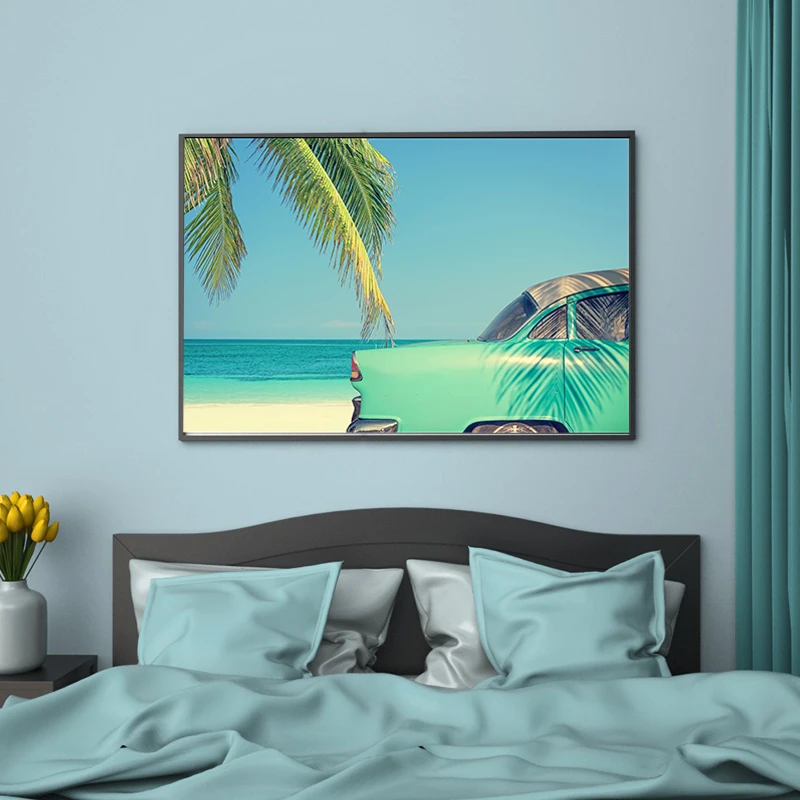 

Wall Art Canvas Poster Painting Prints Picture for Living Bedding Room Decor Painting Original Seascape Boat Modern Beach Design