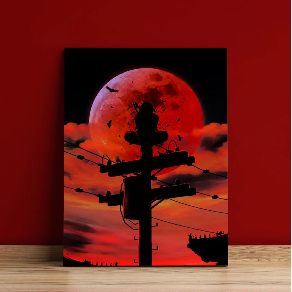 

Canvas Painting Japanese Anime Posters and prints Naruto Itachi Massacre HD Mural wall art Living Room Boy Home Decoration