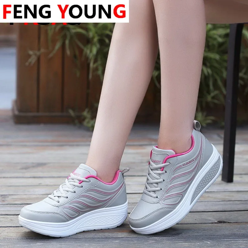 Кроссовки женские на платформе дышащие водонепроницаемые танкетке Повседневная
