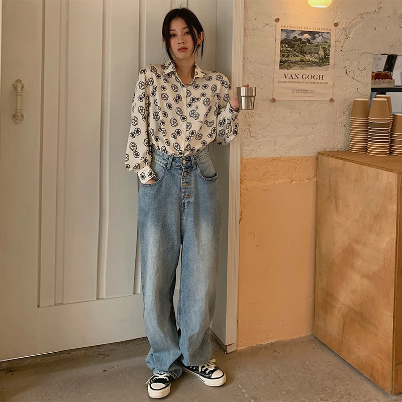 

COIGARSAM Vintage Full Sleeve blouse women Spring Print blusas womens tops and blouses 12831