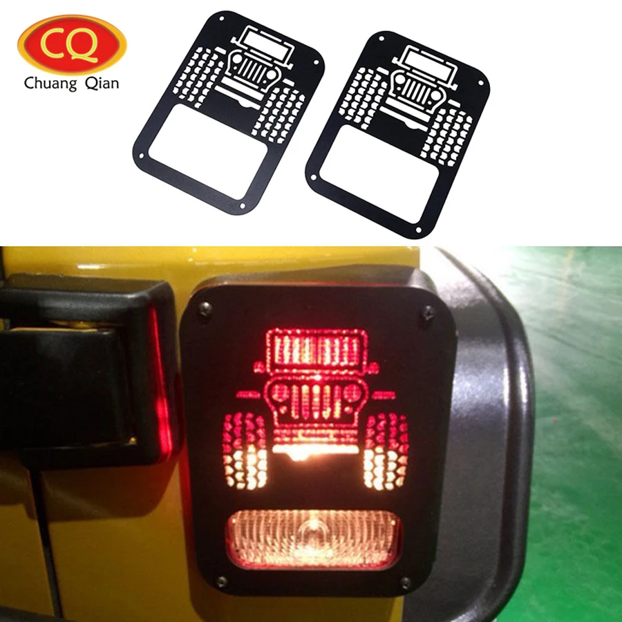 Чехол для задних фонарей Chuang Qian 2 шт. защитный чехол Jeep Wrangler JK 2007-2018 черный |