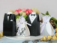 600pcs Hot sale wedding favor candy box Bride Groom Wedding invitation giftsparty decoration supplydecoracion boda sweet box