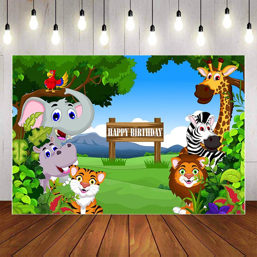 

Mehofond Photography Background Tropical Jungle Forest Wild Animal Safari Newborn Baby 1st Birthday Party Backdrop Photo Studio