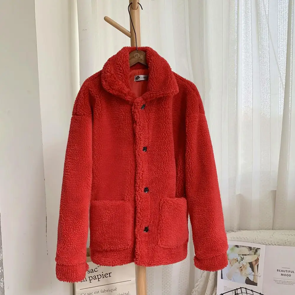 

Faux Fur Coat Women Autumn Winter Fluffy 2019 Plush Coat Fashion Solid Long Sleeve Lapel Pocket Loose Coat Warm Soft Outwear
