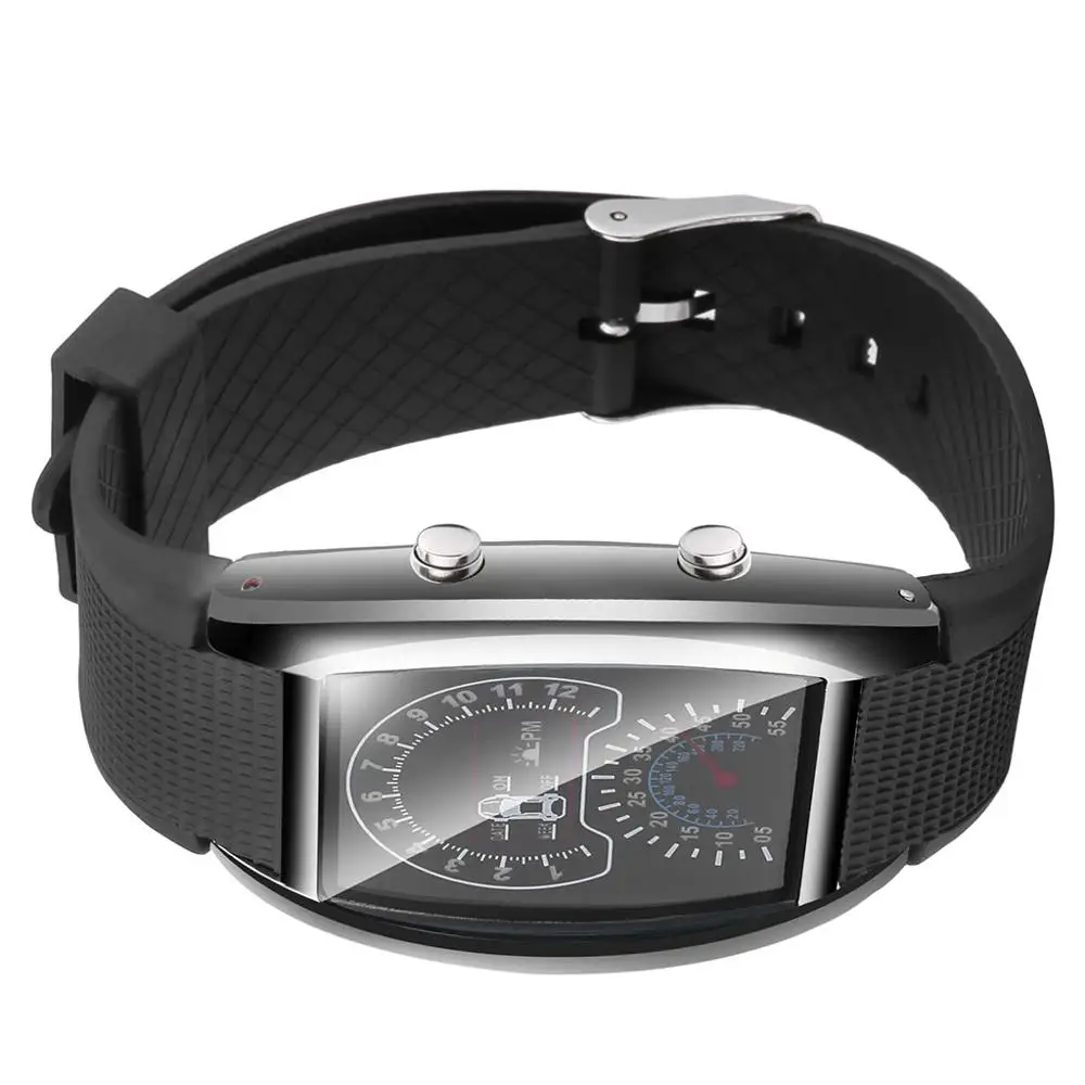 2019 светодиодные мужские модные цифровые часы со вспышкой турбо Спидометр