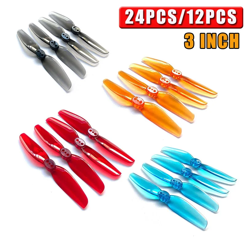 HQProp T3X2 6/12 пар 3 дюймовый 2 Лопастной Пропеллер для 1104 1105 бесщеточный двигатель FPV
