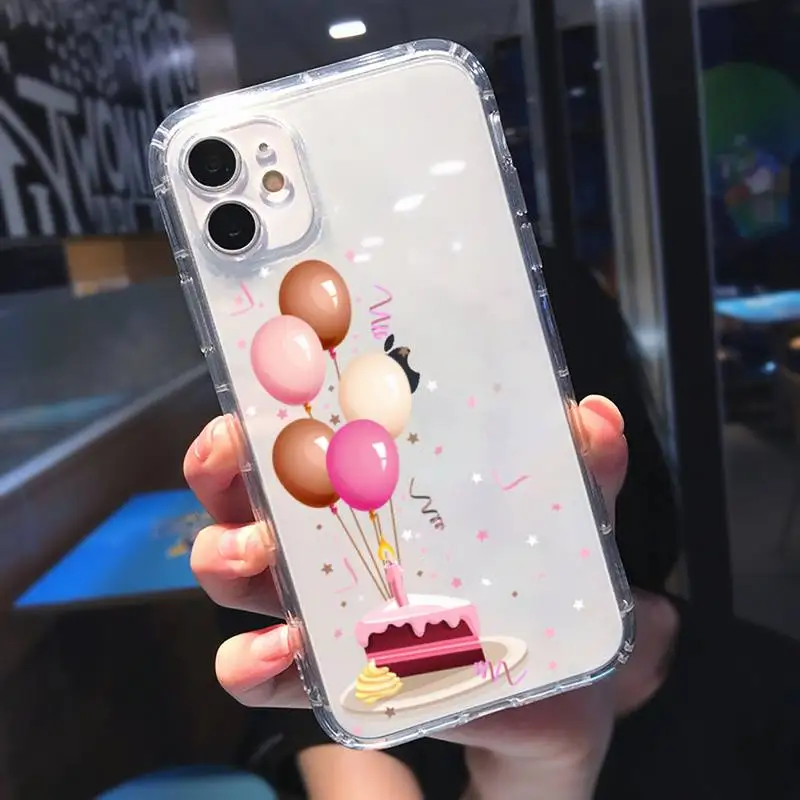 

Love Heart Balloon Fundas Phone Case Transparent for Clear iPhone 11 12 8 7 6 6S XS MAX Plus X 5S SE 2020 XR mini pro