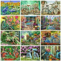 5d diamond embroidery bicycle diamond painting bike flowers plants landscape full square round drill cross stitch kit home gift