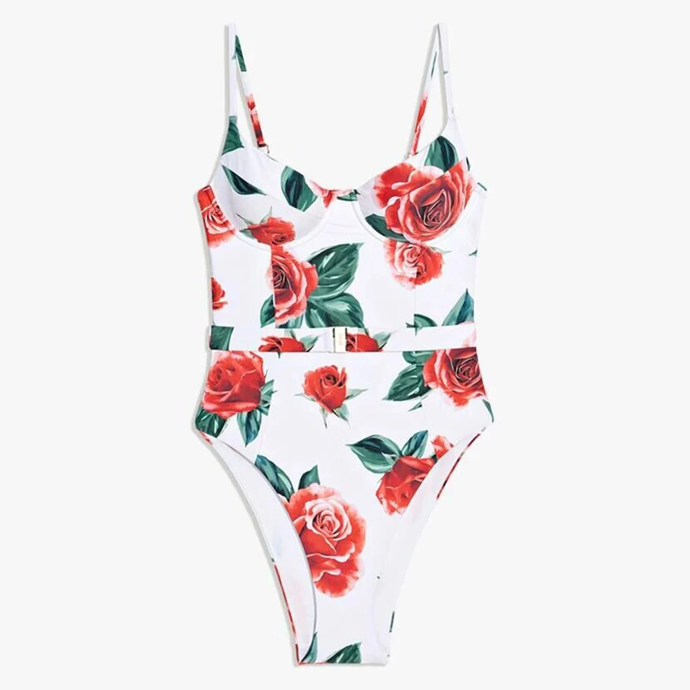 Женский слитный купальник Seagm купальный костюм пуш ап с воланами сексуальный