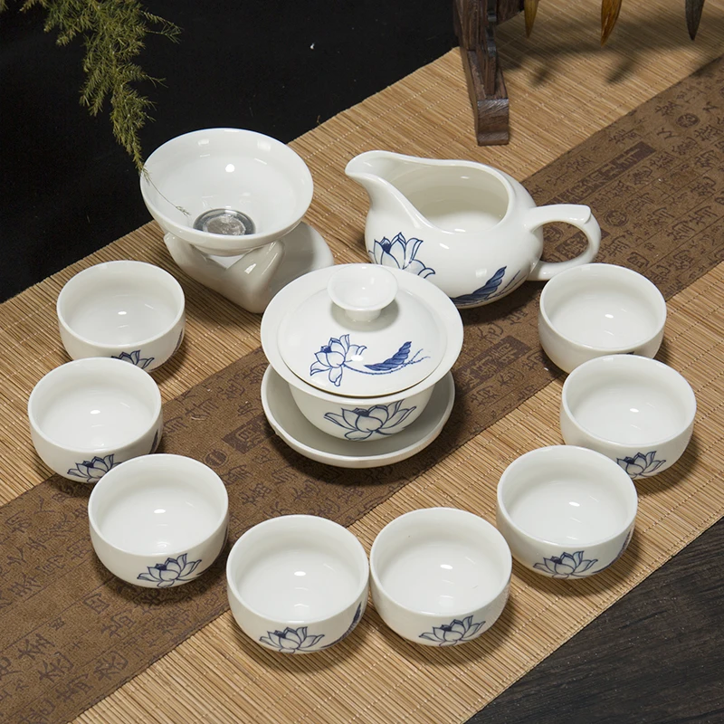 

Jingdezhen China antique Kung Fu tea set teapot ceramic cover bowl cup porcelain home decoration ceremony gaiwan kettle teacup