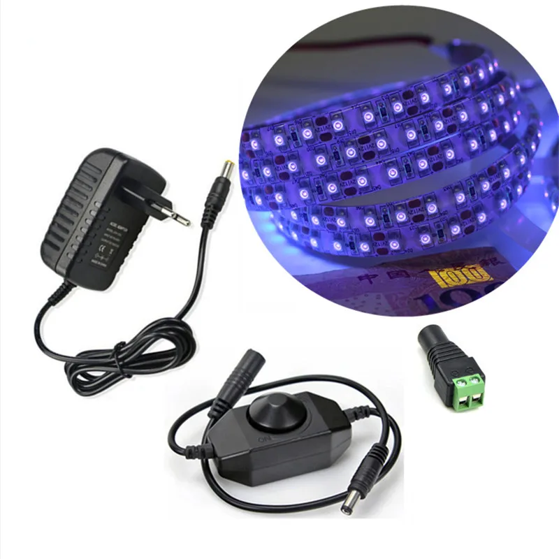 УФ Светодиодные ленты светильник комплект 12V SMD 3528 м 1 2 3 4 5 Водонепроницаемый