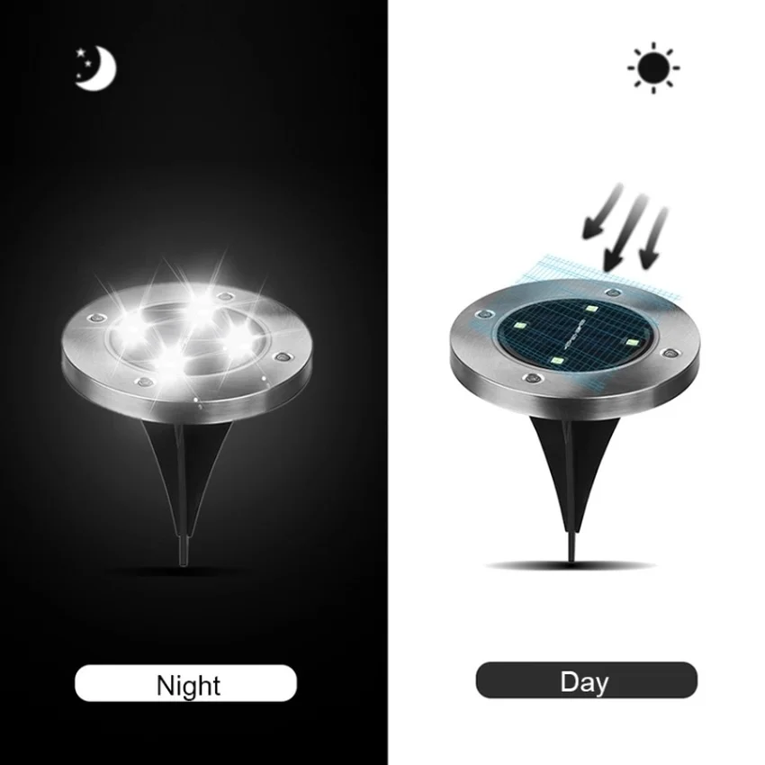 저렴한 2/4/8/10Pack 태양 정원 조명 4LED 태양 지상 조명 방수 빛 지 하 감지 풍경 조명 잔디 통로에 대 한