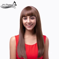 ms flegance long brown straight cosplay synthetic wigs with bangs black lolita fake hair for black women natural hairline wigs