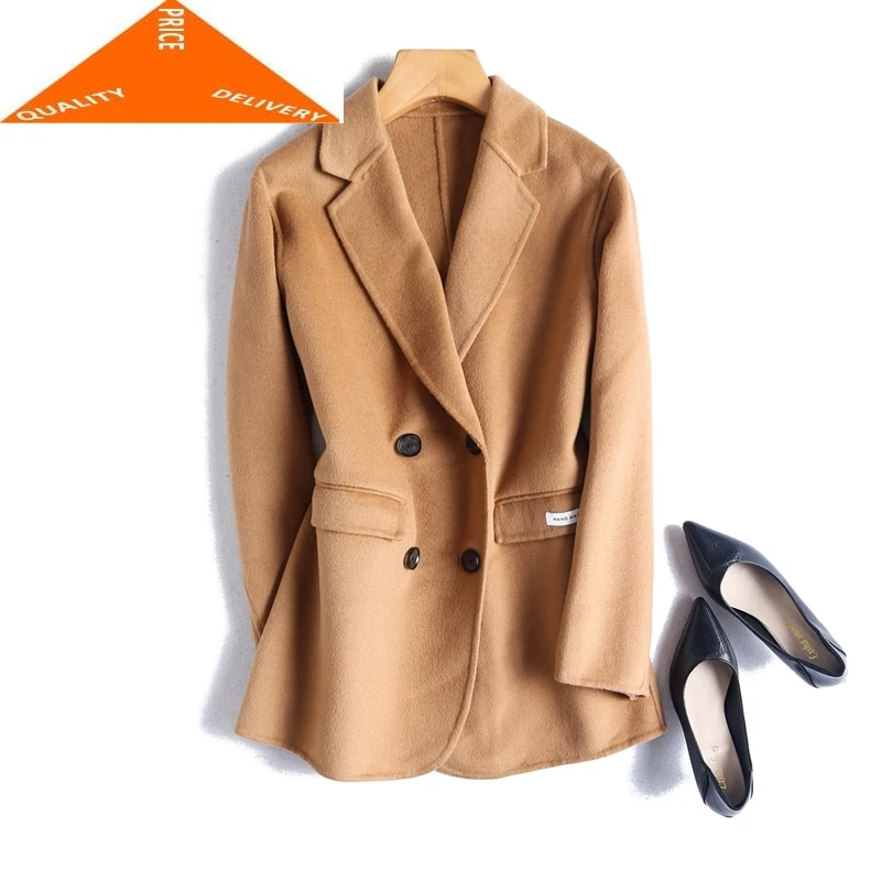 

100% Spring Autumn Wool Coat Female Manteau Femme Hiver 2020 Korean Elegant Ladies Woolen Jacket Women Blend Coats LW2206