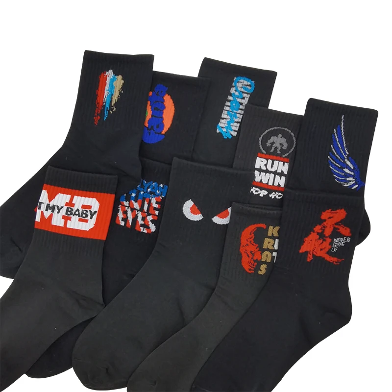 

10 Pairs/Pack New Unisex Ins College Fashion Harajuku Sports Tube Black Cotton Socks Street Hip Hop Men Woman Lovers Socks