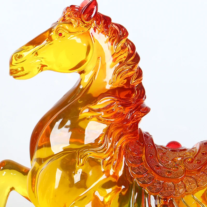 Статуя счастливая лошадь в китайском стиле статуя из смолы украшения для дома
