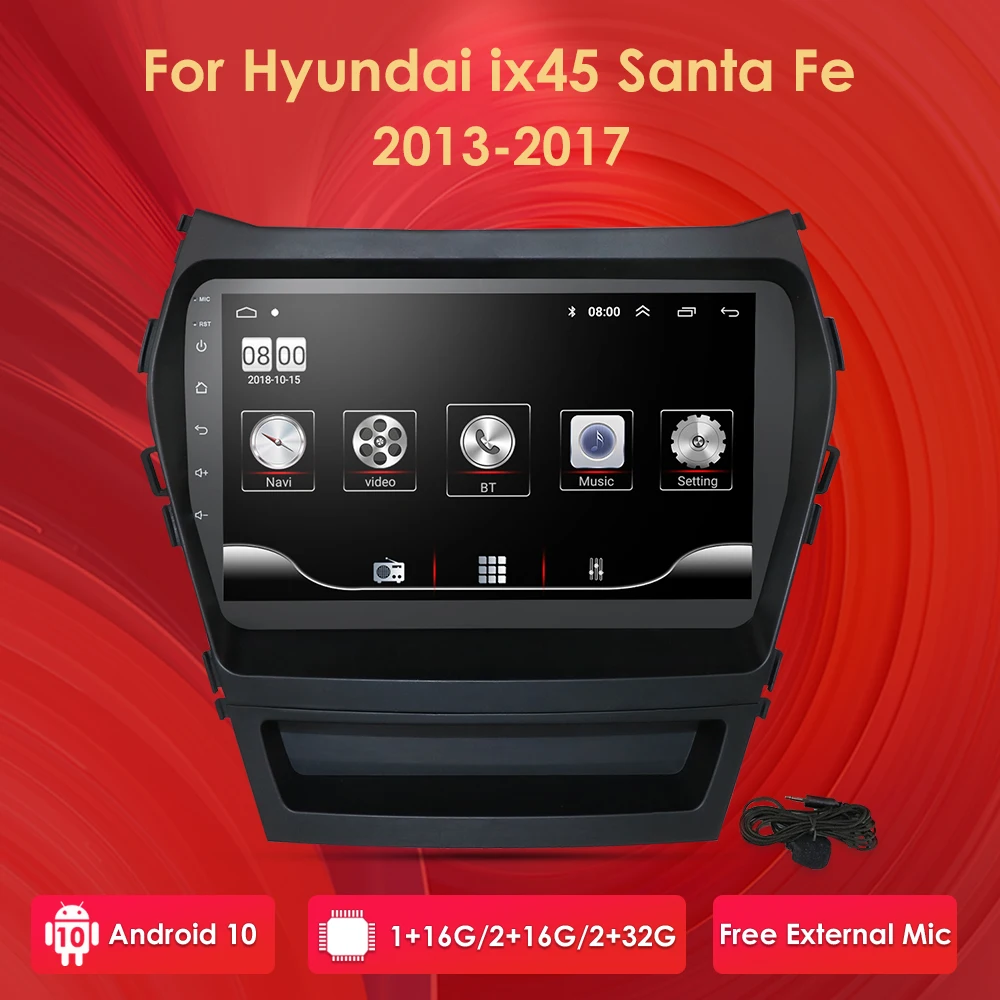 Автомагнитола 2 din мультимедийный видеоплеер без DVD android навигация GPS для Hyundai Santa Fe