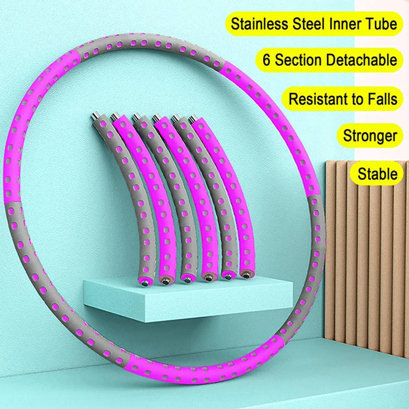 

6 Parts Detachable Hula Circle Sport Hoops Weight Lose Adjustable Waist Trainer Hoola Hoops Fitness Equipment Home Exercise