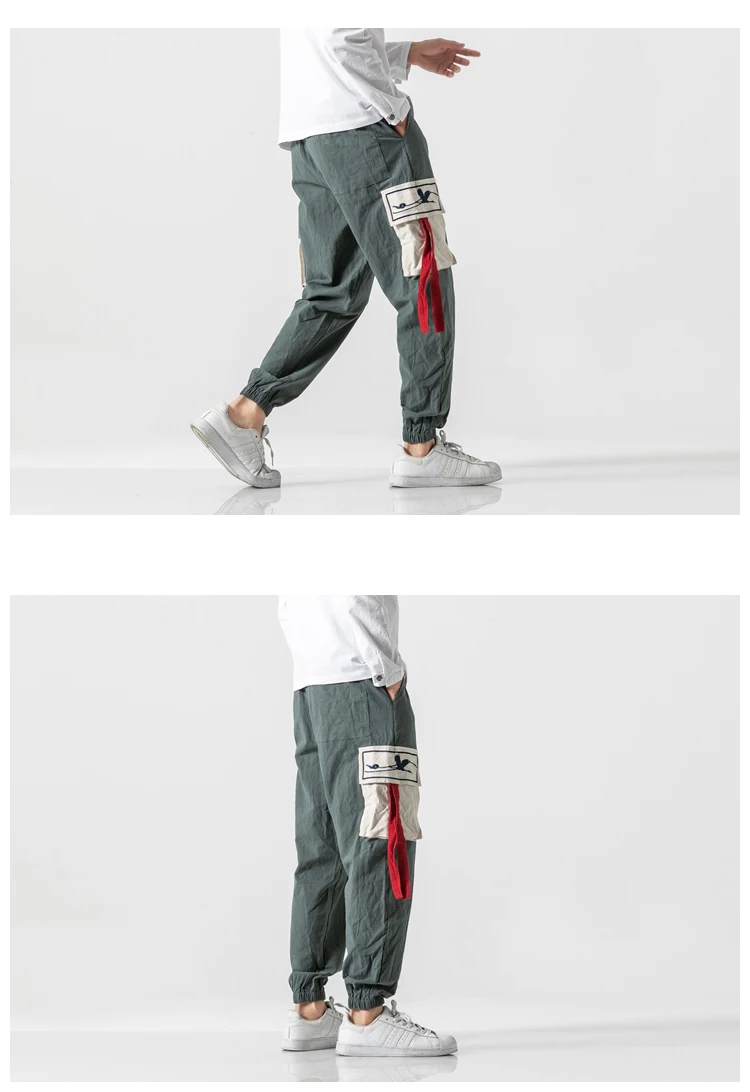 Sinicism Store, мужские шаровары,, Осенние, японский стиль, брюки-карго, Мужская Уличная одежда, с вышивкой, спортивные штаны, мужские свободные брюки, 5XL