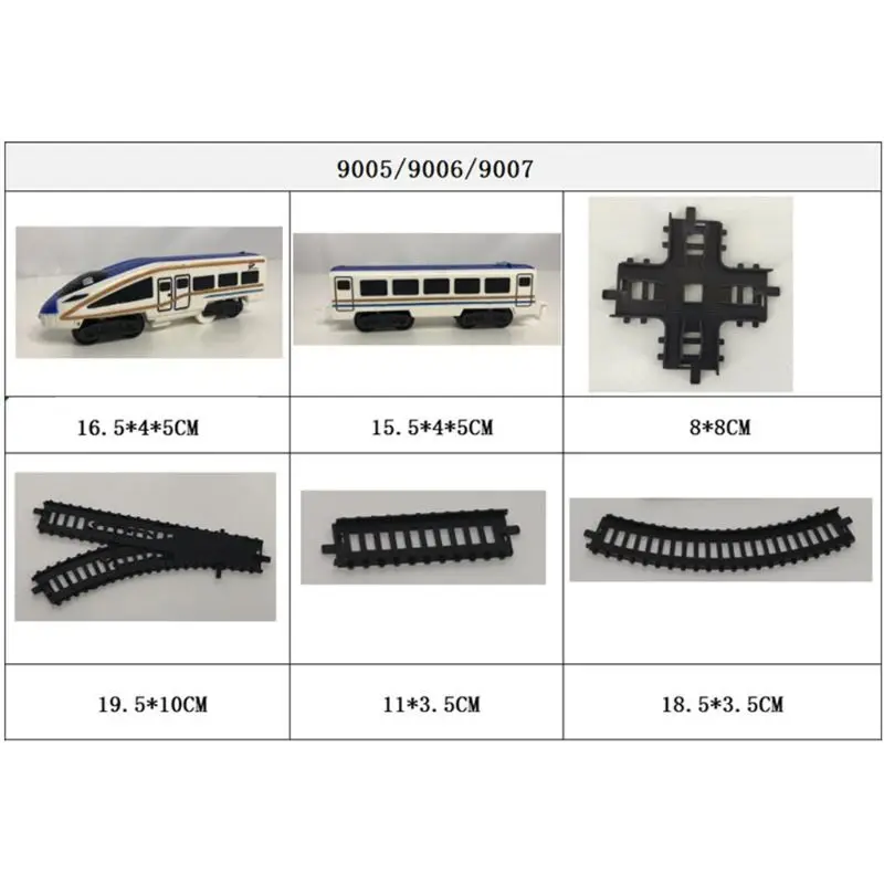

Battery Powered Electric Train Set Music Cars Locomotive Track Model Toy Dazzling Gift for Children