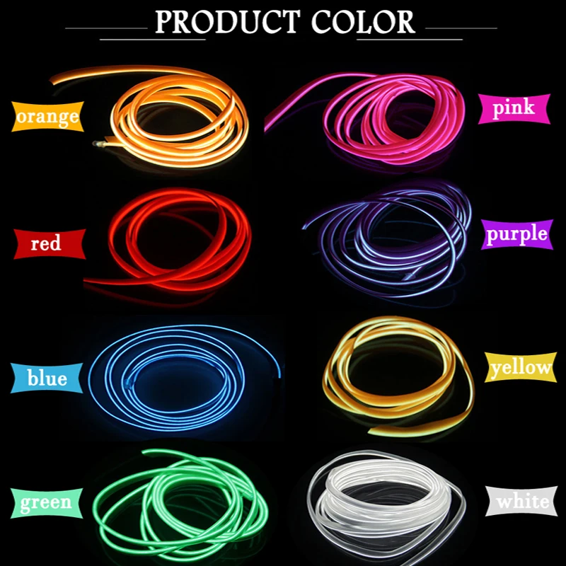 EL Wire 6 мм светящийся неоновый автомобильный светильник s для танцевальной