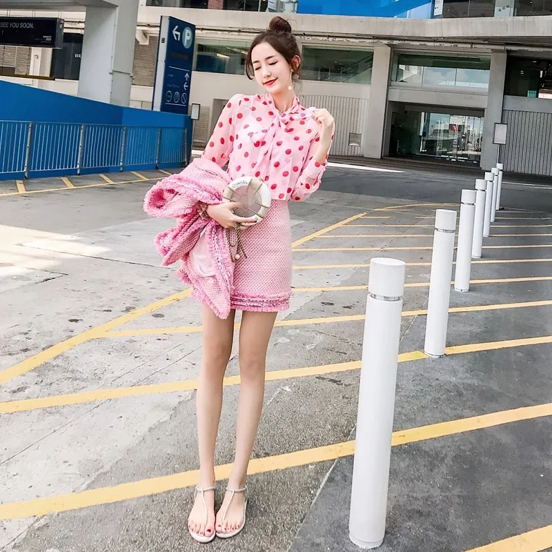 Брендовый роскошный женский розовый комплект твидовый Модный жакет с кисточками