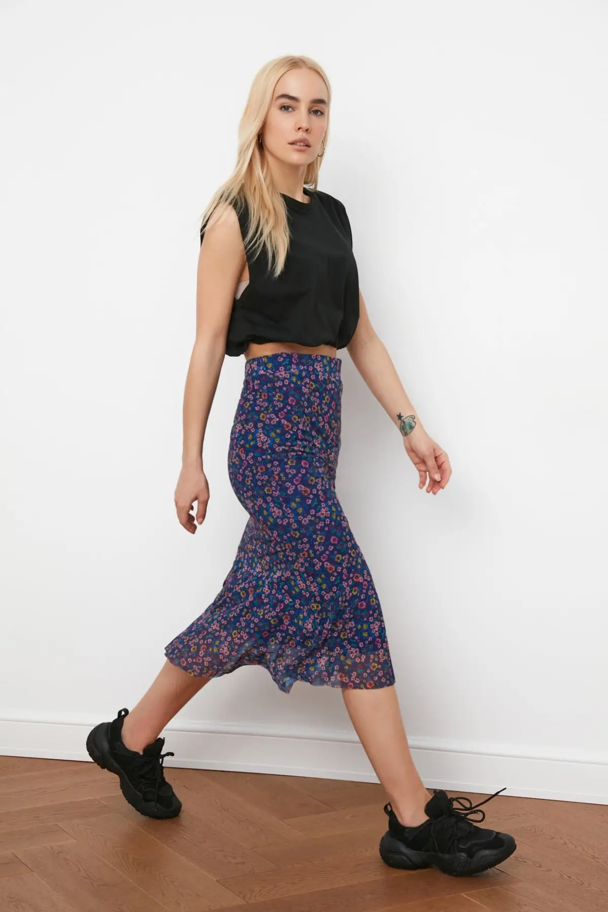 Сетчатая трикотажная юбка с рисунком трендовой марки TWOSS20ET0156|Женские юбки| |