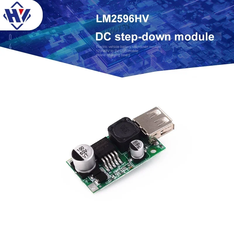 

LM2596HV 5V DC-DC Step Down Buck Converter 12V 24V 36V 48V To 5V 3A USB Charger Board Module Voltage Regulator for Mobile Phone