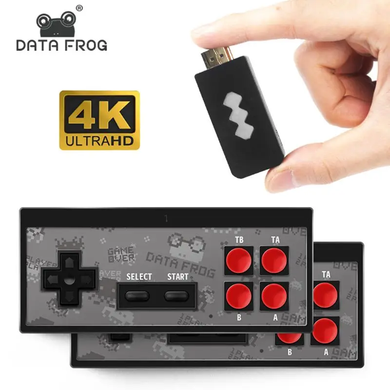 

DATA FROG 4K HDMI-compatible/AV Video retro Game Console Built in 568/600/1700 Classic Games Wireless Controller