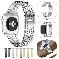 luxury scales shape stainless steel for apple watch band replacement strap for apple watch series 5 4 3 38mm 40mm 42mm 44mm