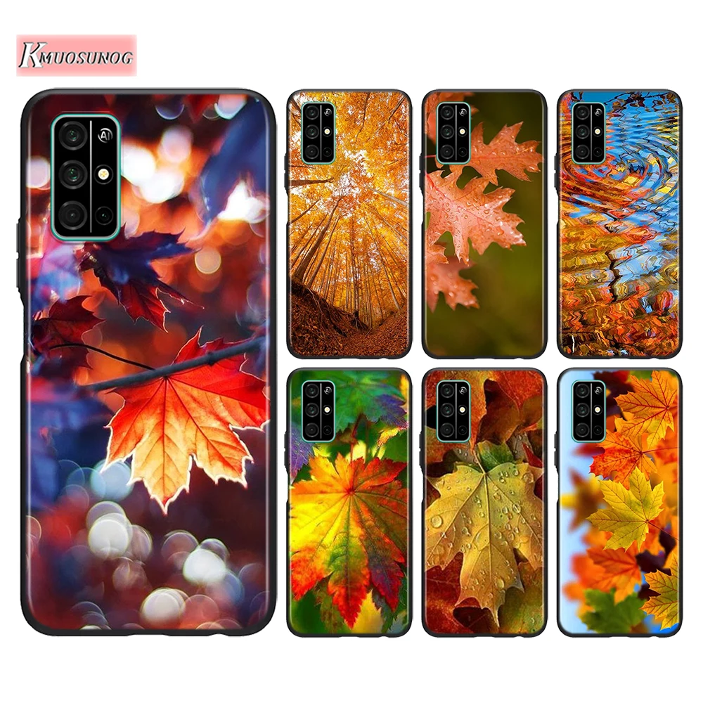 

Black Cover Autumn maple leaf for Huawei Honor 30 20S Pro 10i 9C 9A 9S 9X 8X 10 9 Lite 8 8A 7A Pro Lite Phone Case