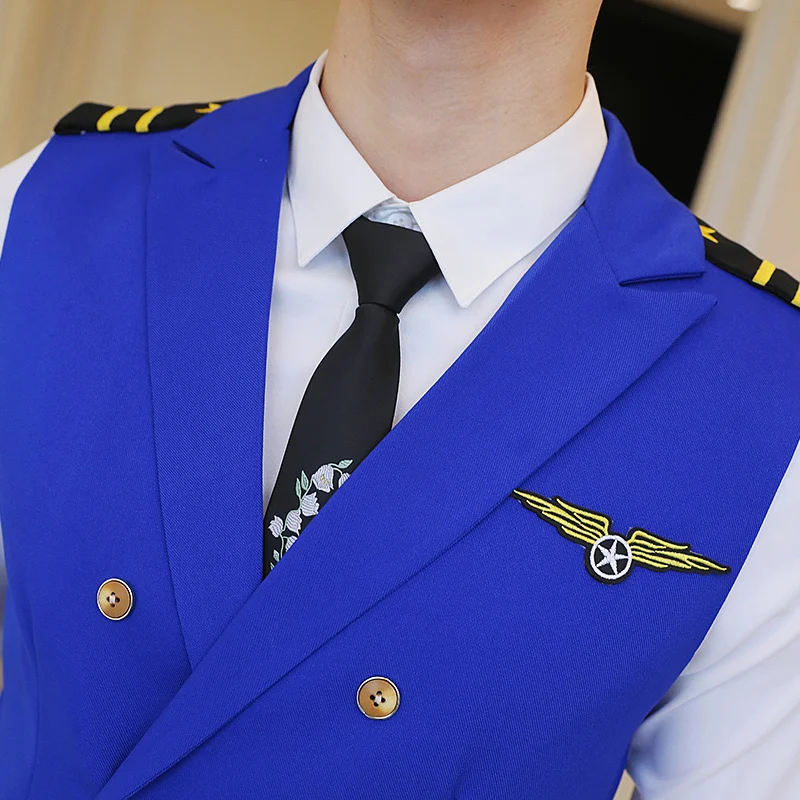 New Arrival Chaleco Hombre Solid Color Small Crown Embroidery Man Fashion Slim Fit Vest Nightclub Hairstyle Division | Мужская одежда