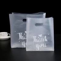 50pcs thank you plastic gift bags plastic shopping bags with handle christmas wedding party favor bag candy cake wrapping